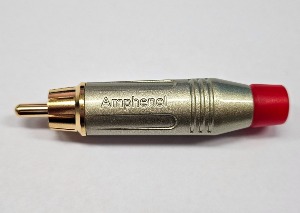 암페놀(Amphenol) RCA 플러그 (니켈, 빨강)